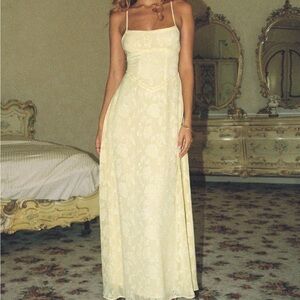 Elegant Yellow Floral Maxi Dress